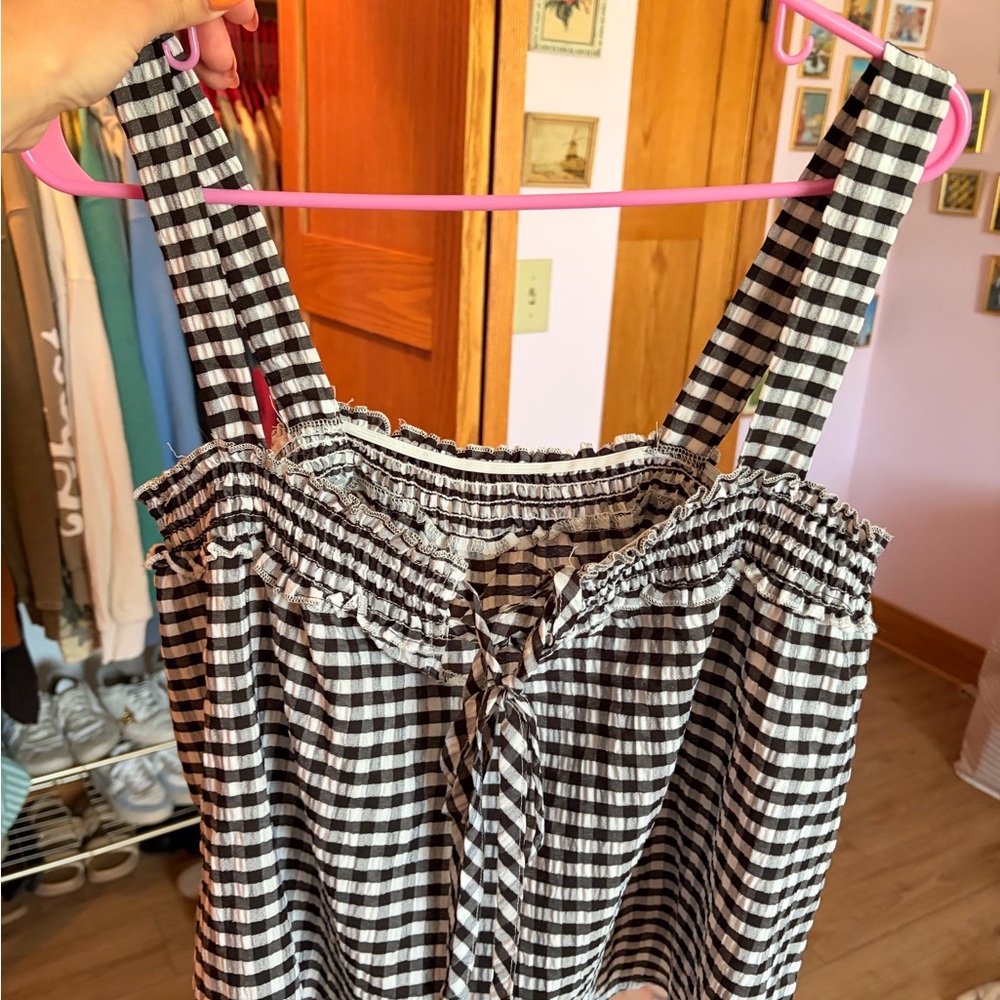 SHEIN Black and White Gingham Tank